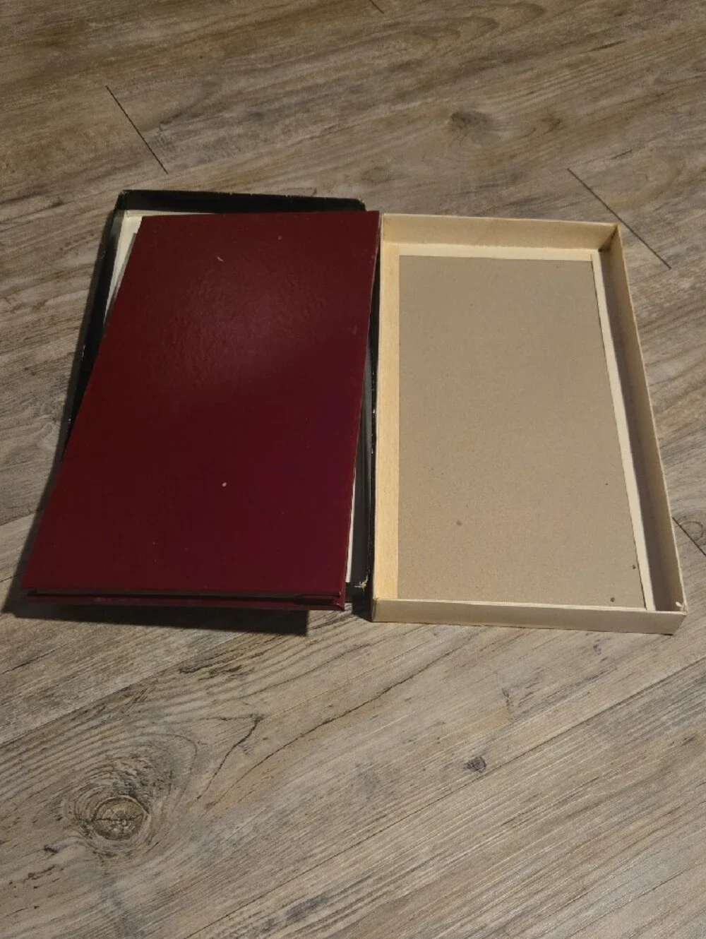 Vintage Postcard Album In Wine Red